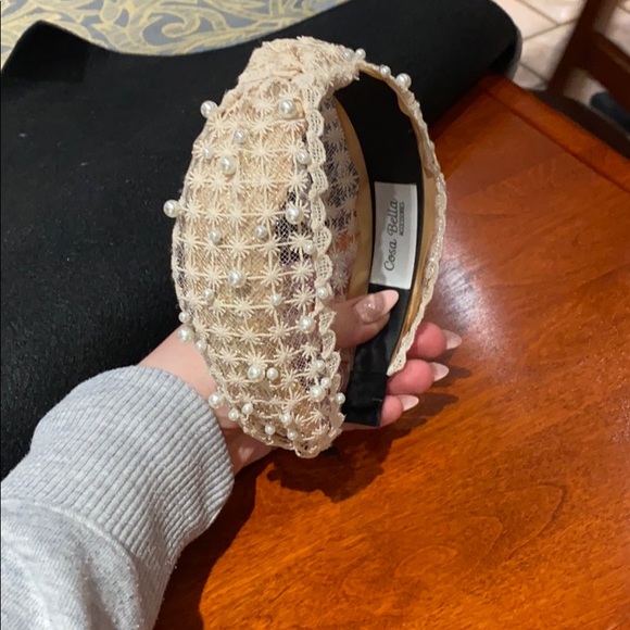 Pearl and lace headband - Picture 4 of 4